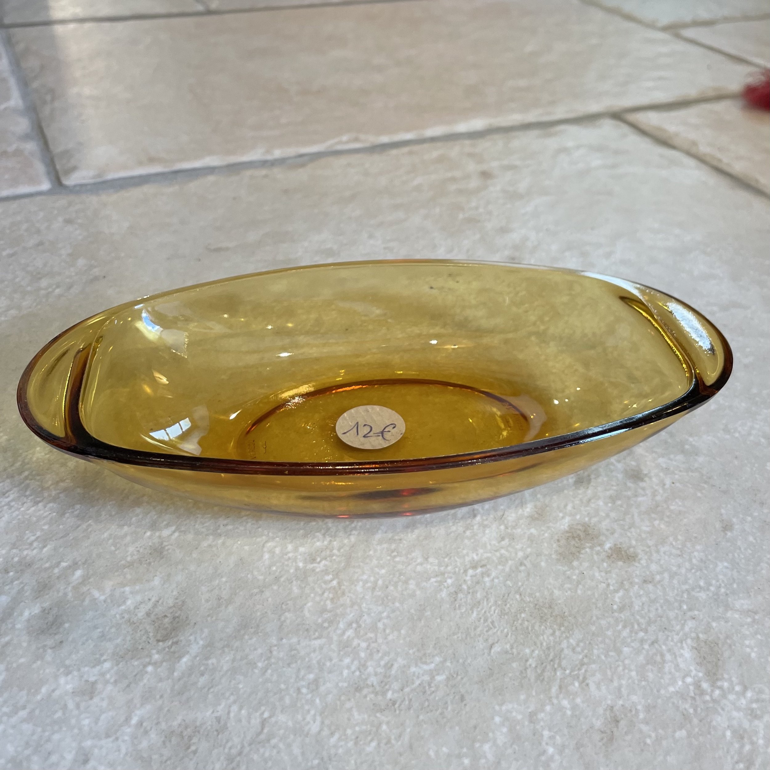 Ravier avec prise oval en verre orangé de 19 cm De My Byzance Broc