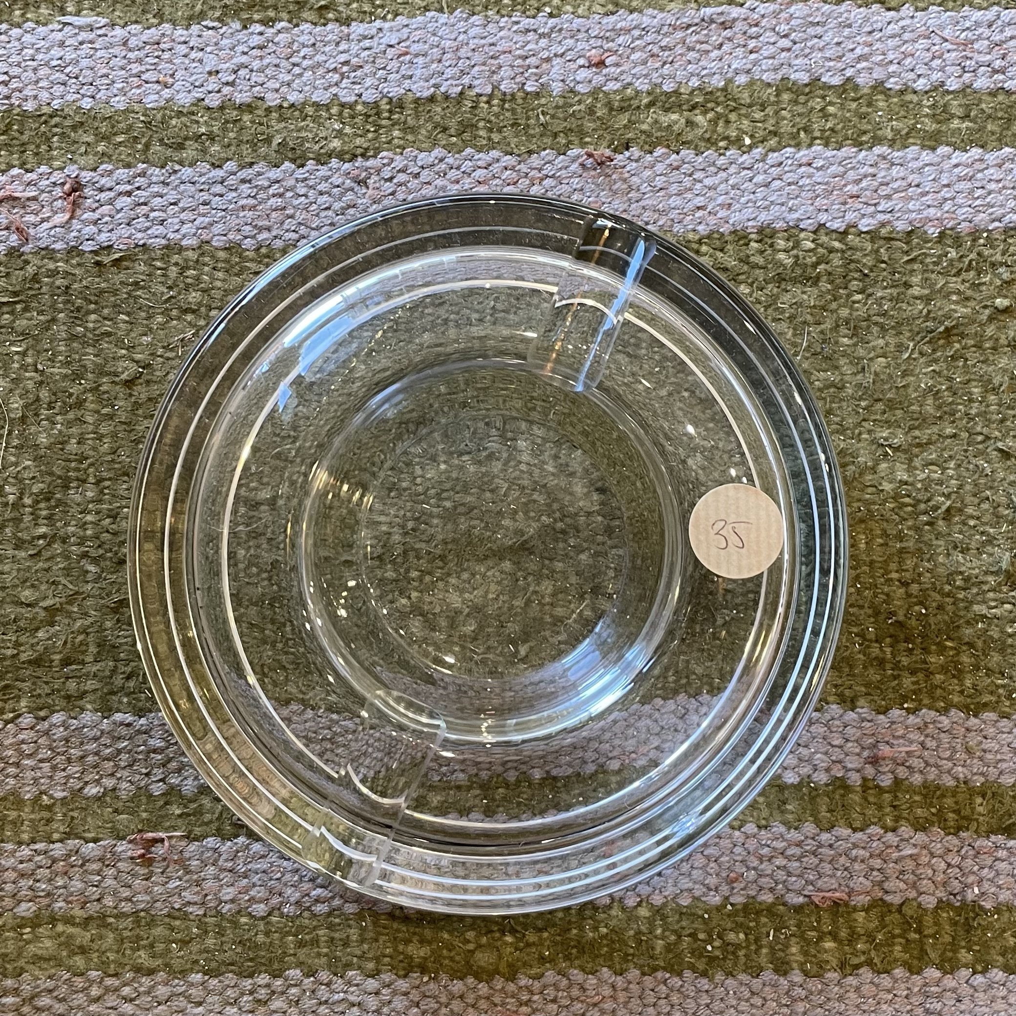 Cendrier en verre transparent rond De My Byzance Broc