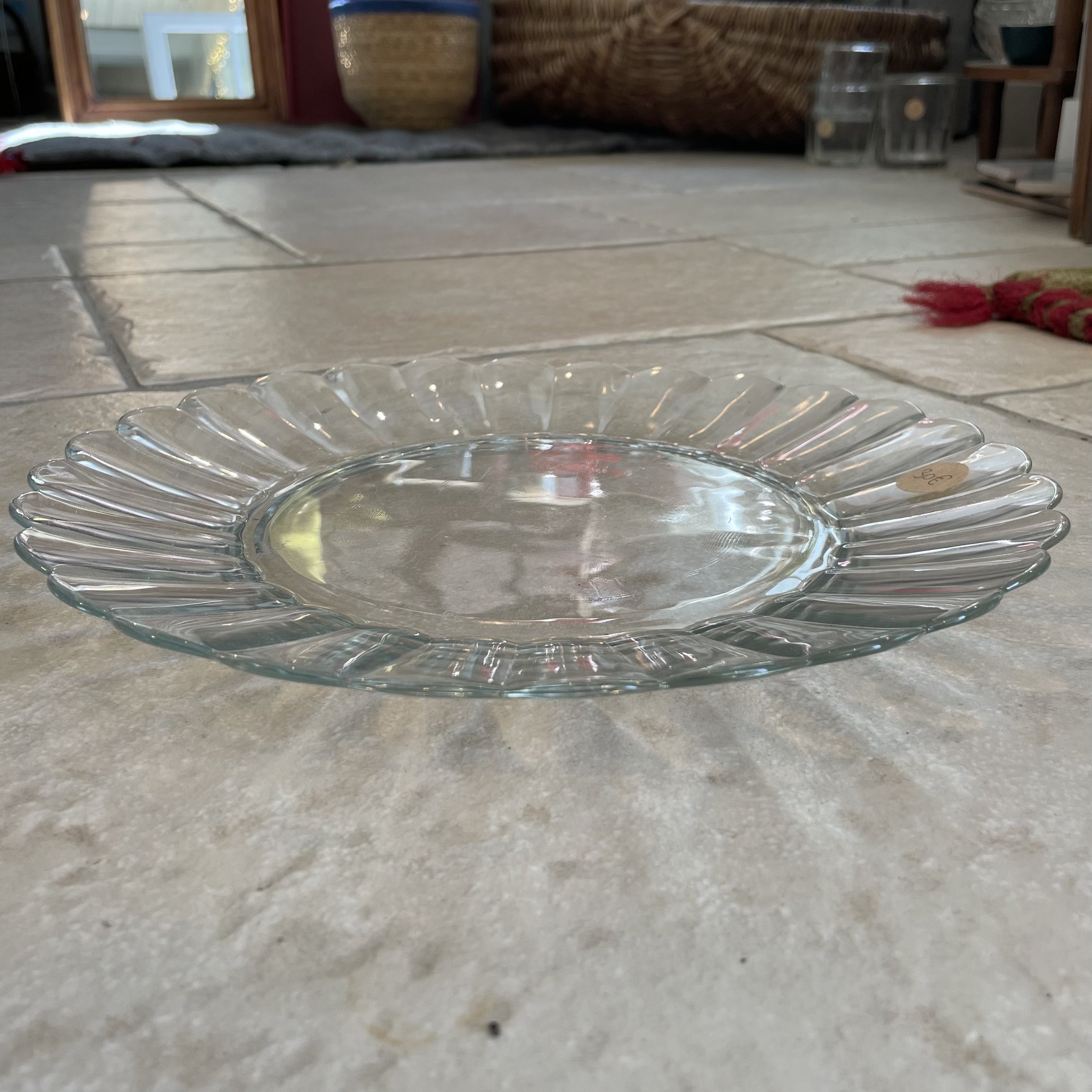Plat à gâteaux rond transparent fleurs De My Byzance Broc