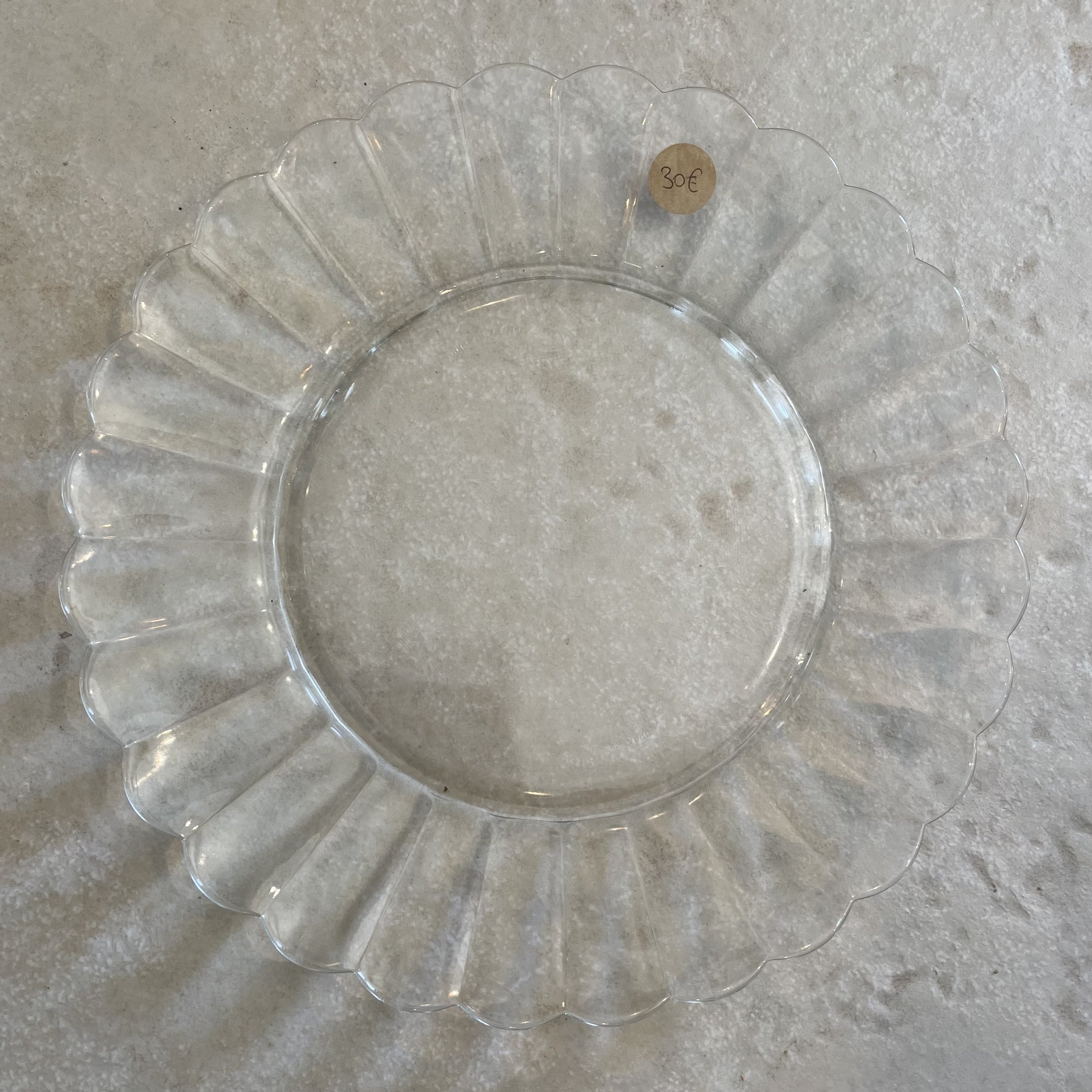 Plat à gâteaux rond transparent fleurs