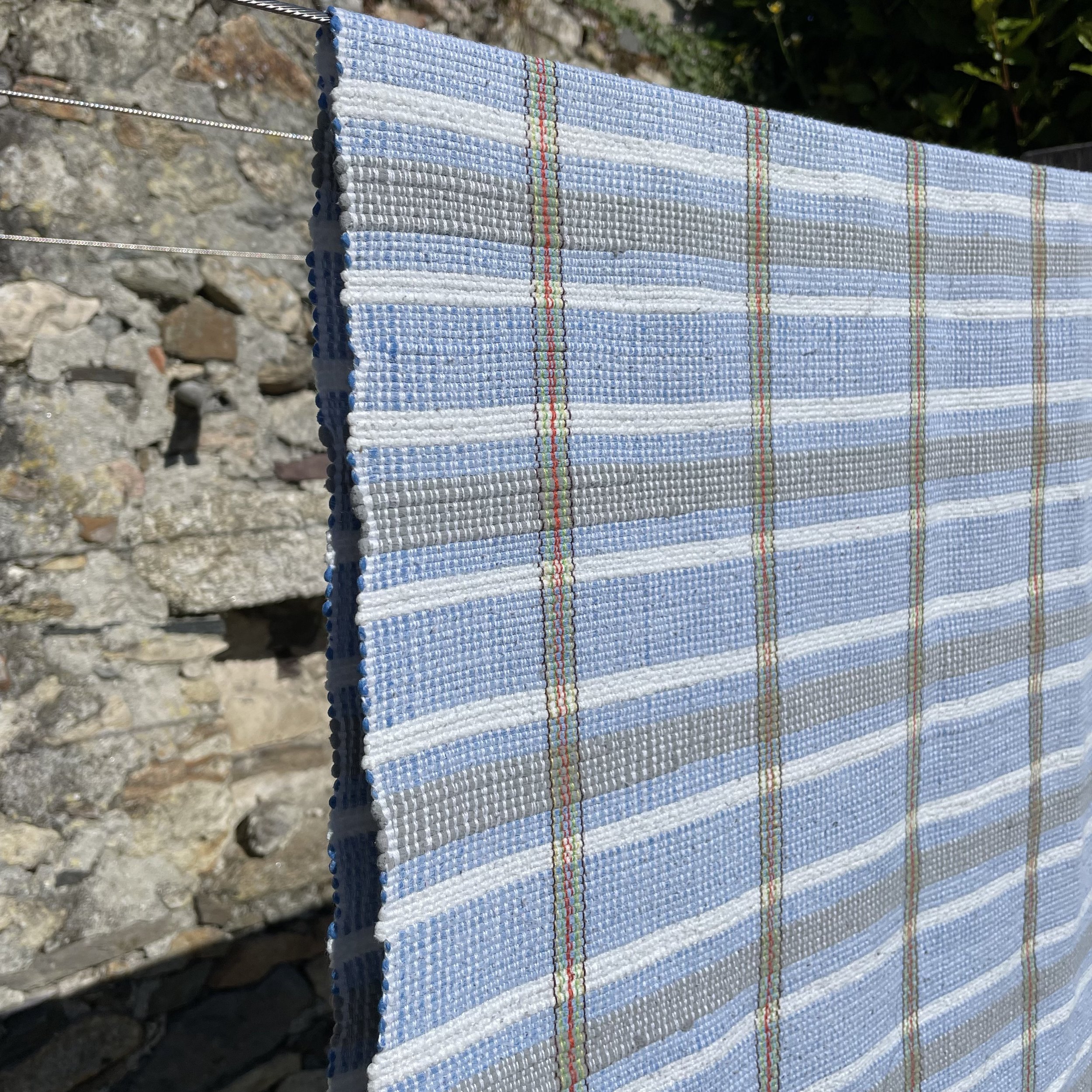 Chemin de table en coton bleu ancien 190 x 80 cm De My Byzance Broc