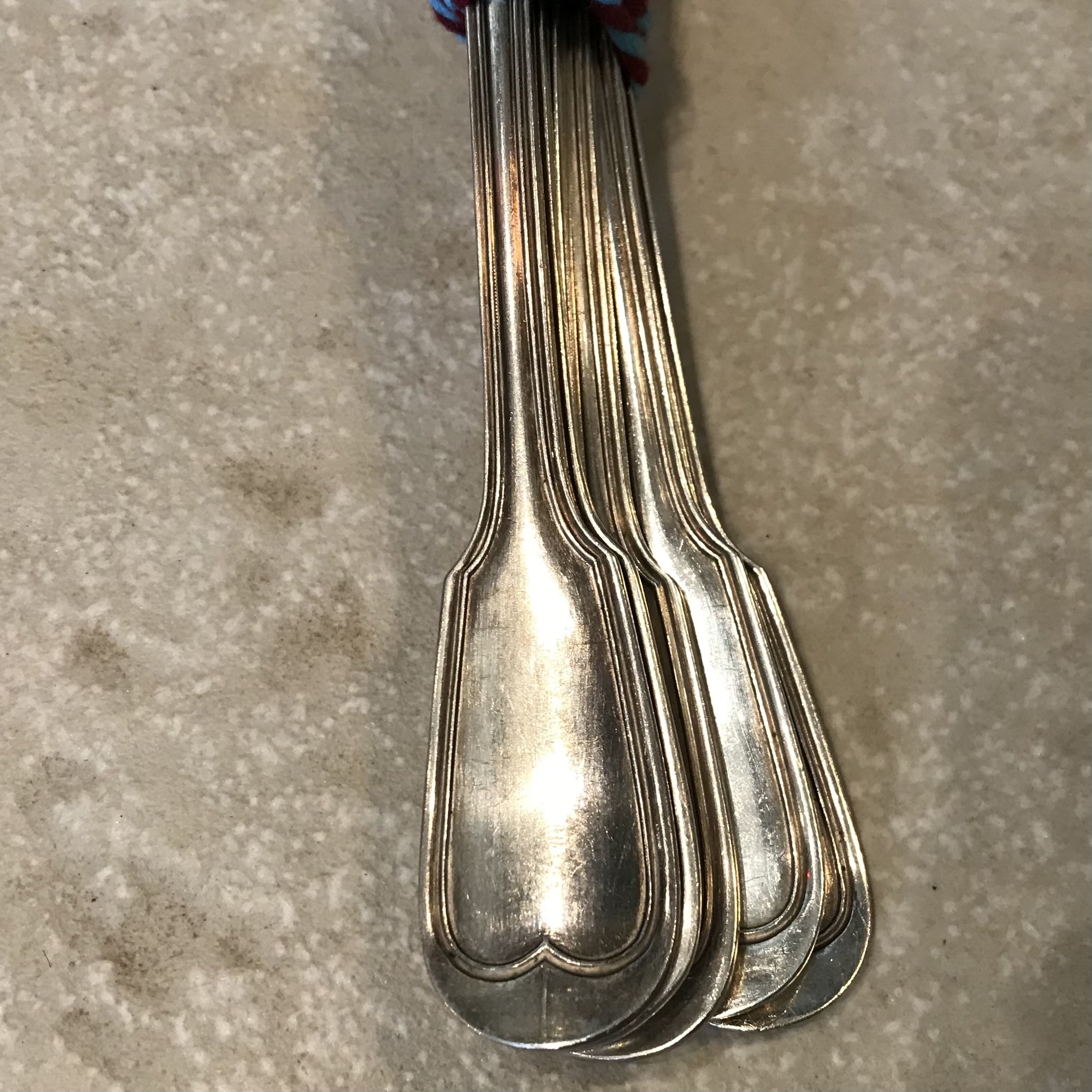 Série de 6 cuillères à soupe en métal argenté modèle Filet De My Byzance