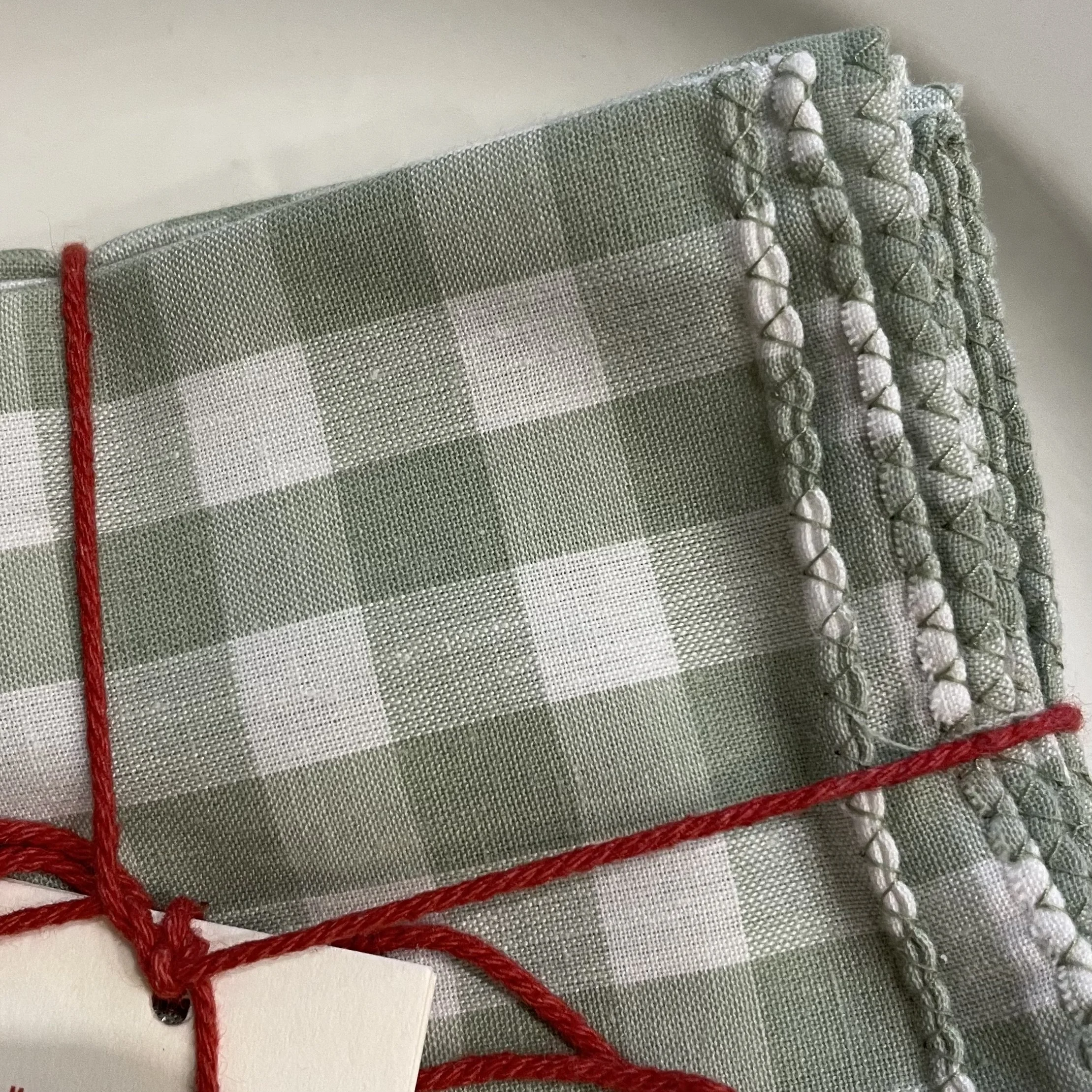 Série de 4 serviettes Suzette vichy sauge De My Byzance