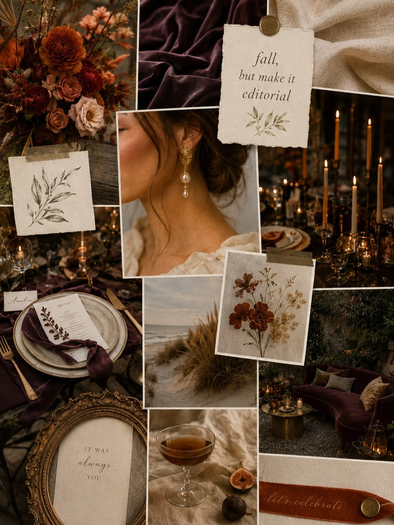 Most people see colors.

A designer sees an experience.

The velvet, the candlelight, the layered textures, the warmth of the palette&hellip; every piece works together to create a feeling your guests will remember long after the wedding day.

Design