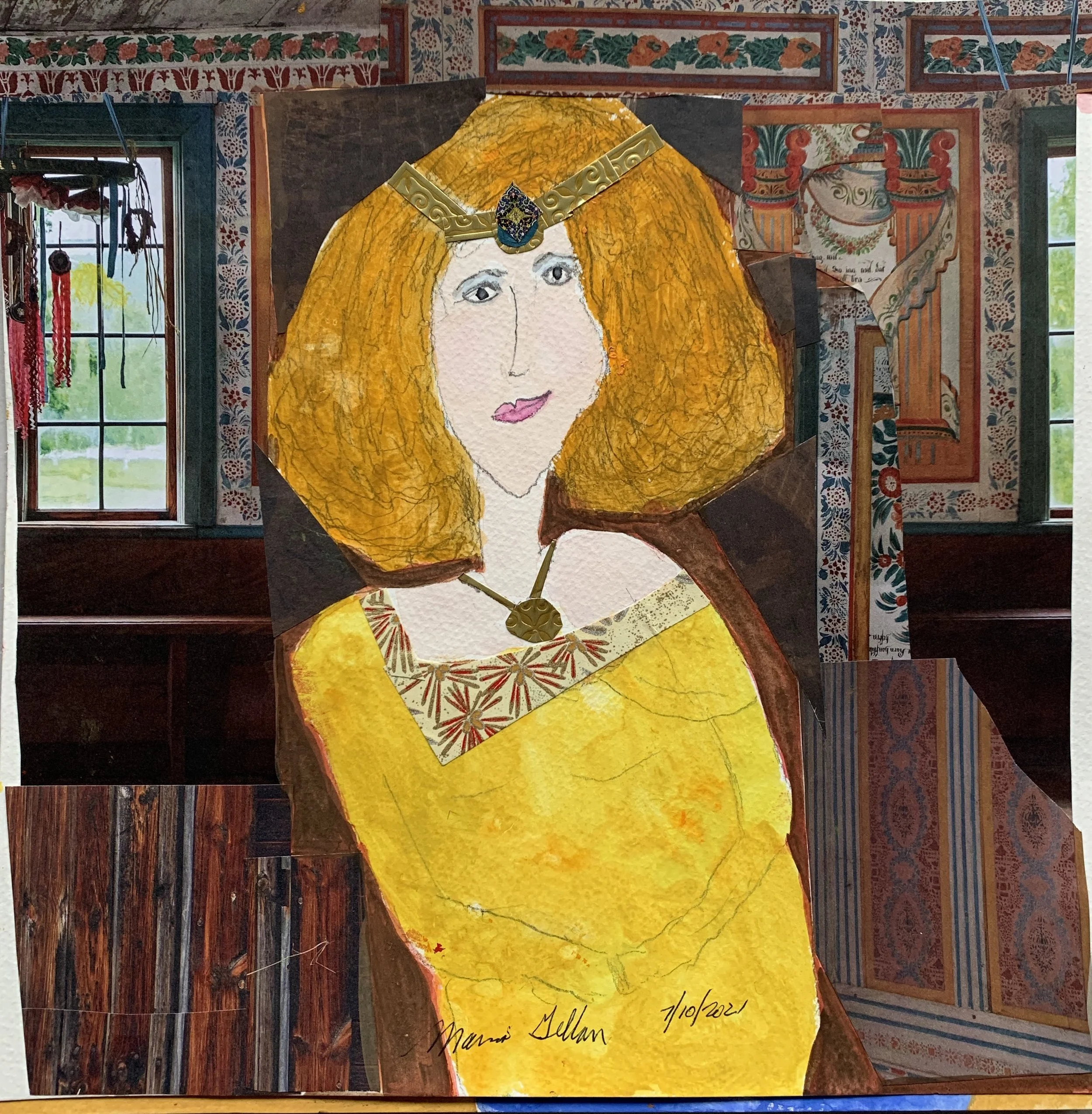   Interior With Window   #71  12x12  mixed media $450 