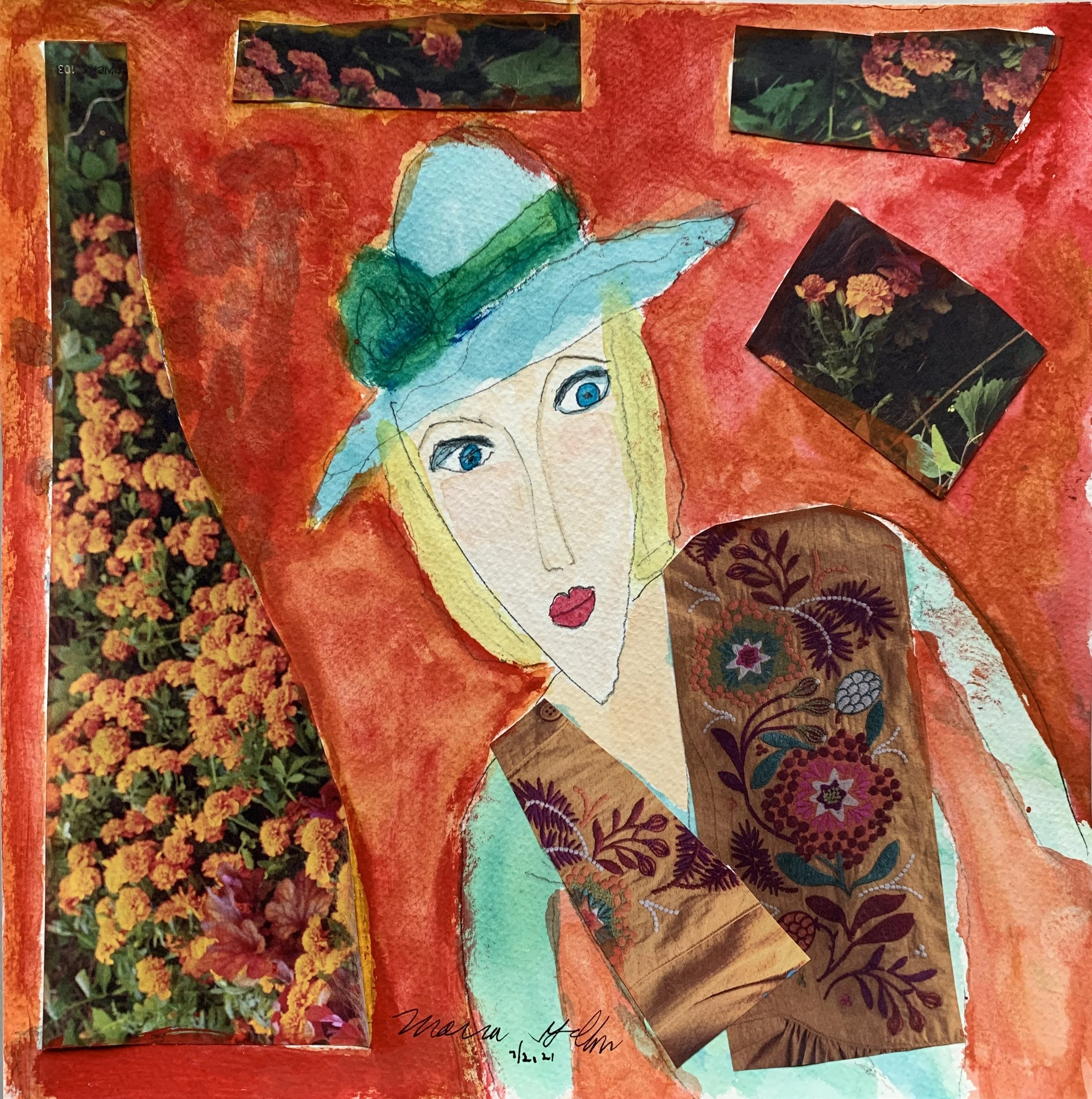   Flower Garden   #73  12x12  mixed media $450 