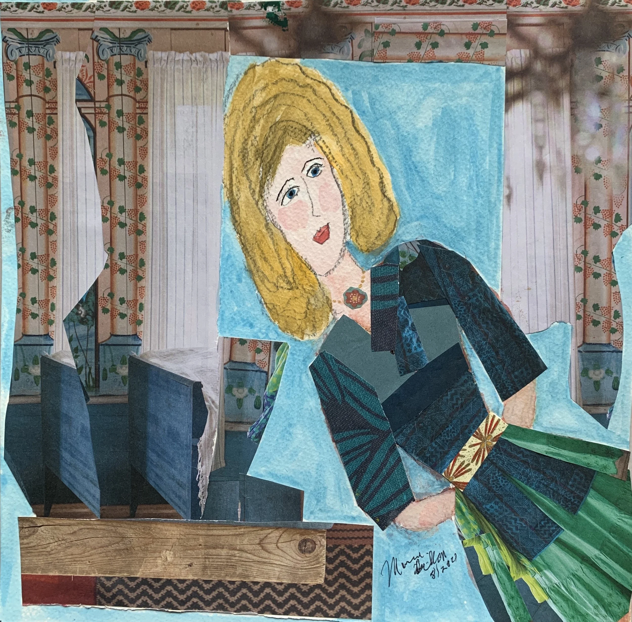   New York Studio   #75 12X12  mixed media  $450  