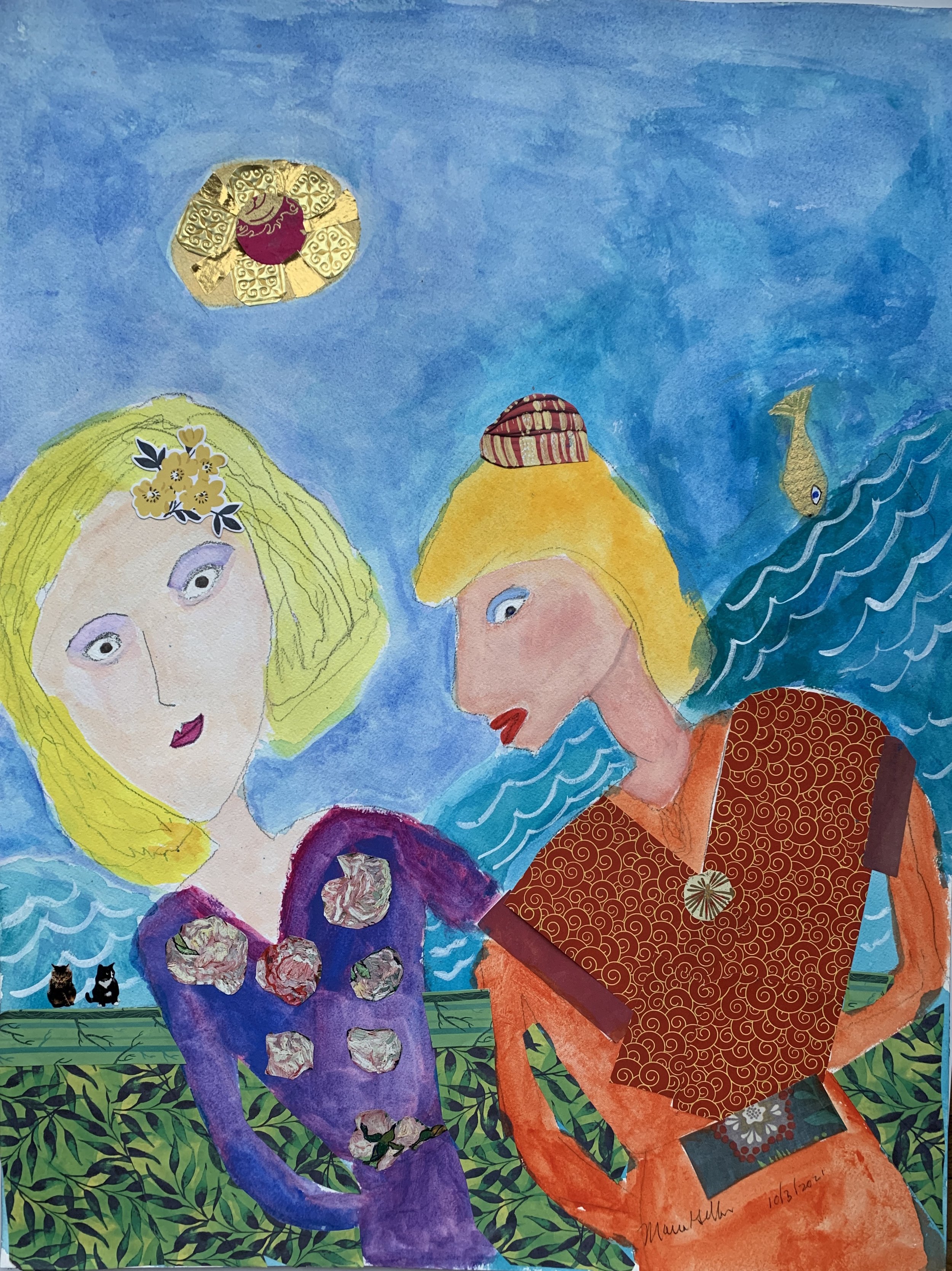   Balcony by the Sea   #97  18X24  mixed media $750 