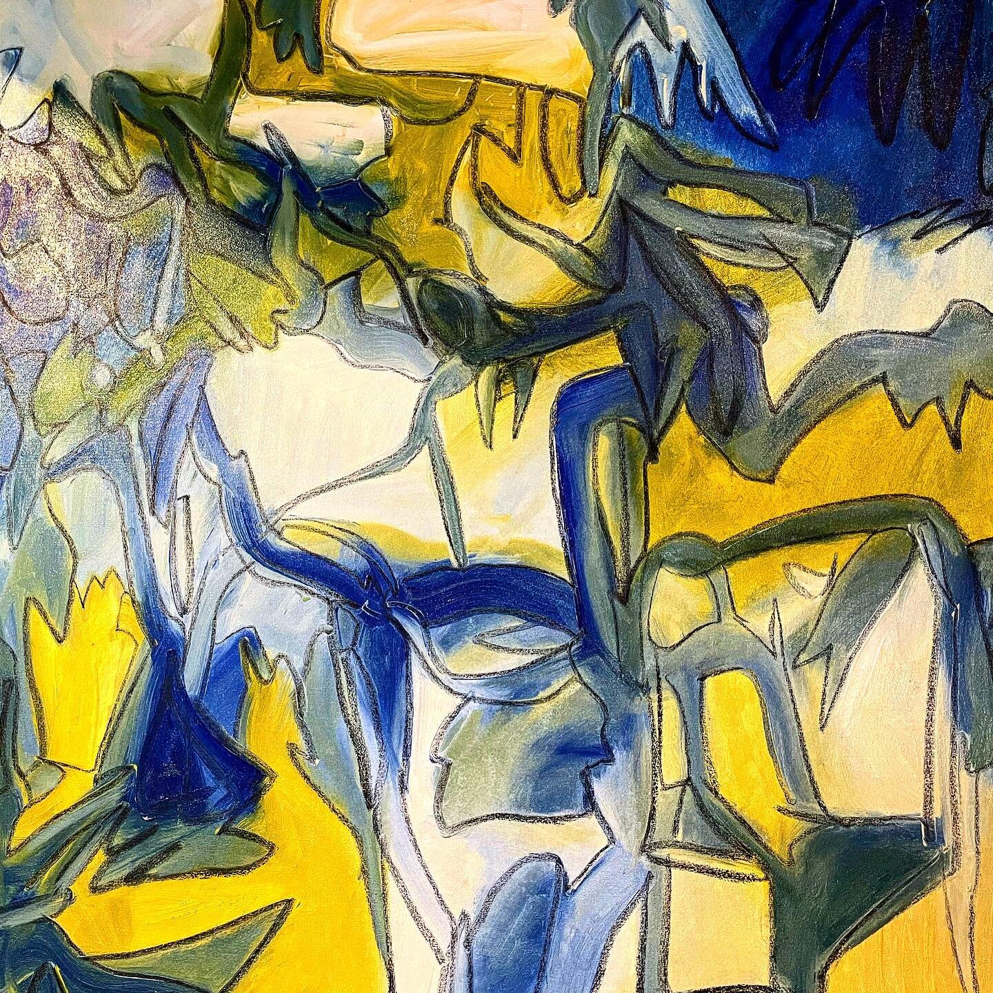 Steven Miller oil on canvas 48x48&rdquo; on exhibit @byrdeandtheb www.byrdeandtheb.com #byrdeandtheb #byrdeman #hair #art #beauty #abstract #contemporaryart #painting #litchfieldcounty #ny #la #miami #london #artcollector #interiordesign #love #color