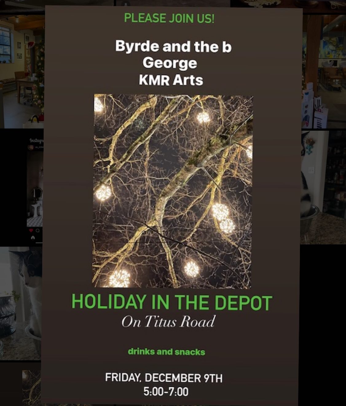 Please join us Fri Dec 9 from 5-7pm in The Depot to celebrate the holidays with a glass of cheer www.Byrdeand theb.com #byrdeandtheb #holidayinthedepot #explorewashingtonct #litchfieldcounty #holiday #cheer #spirit