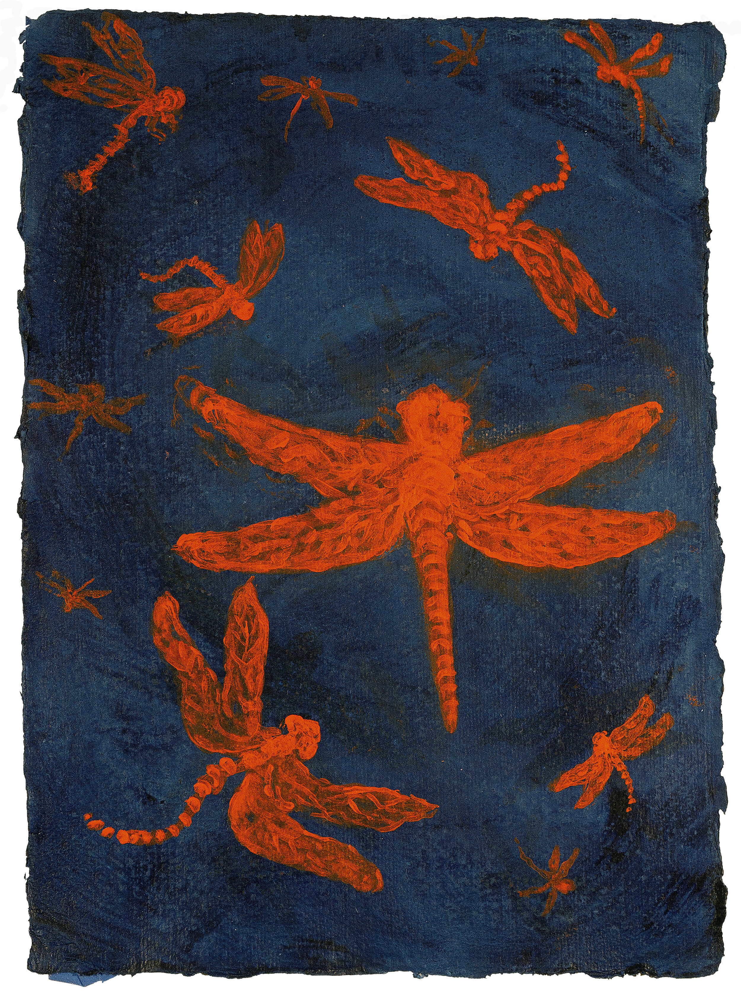  Helen Oji  Tonbo , 2020 Acrylic on Khadi paper 11 1/2 x 8 1/2 inches 