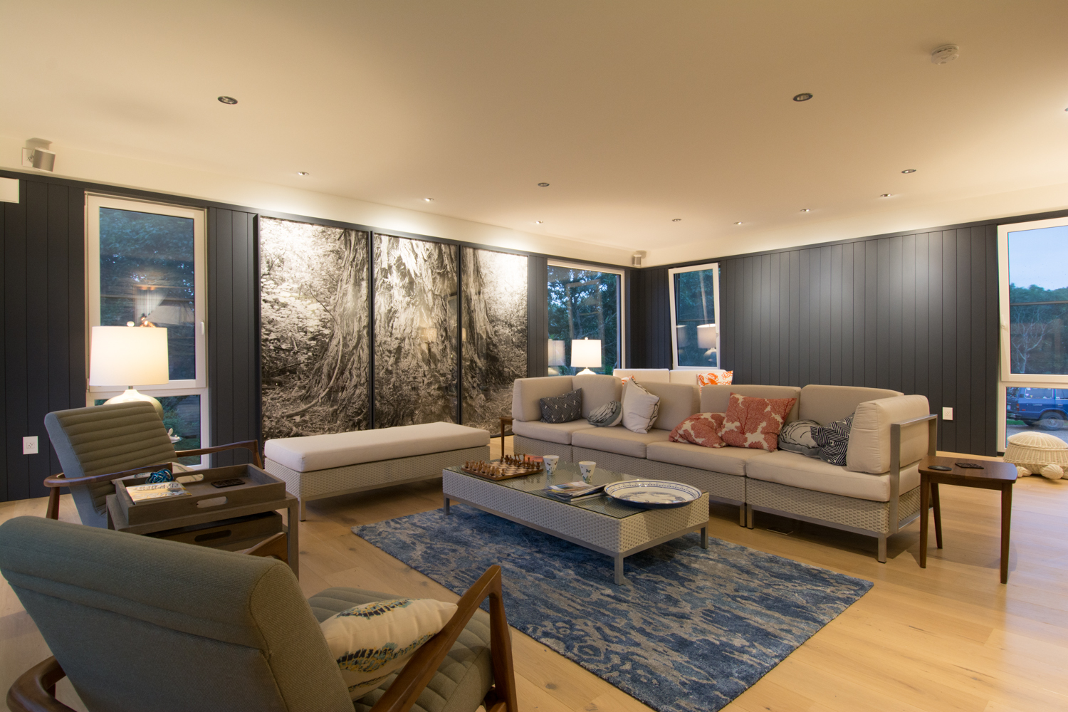 View of living room with mural