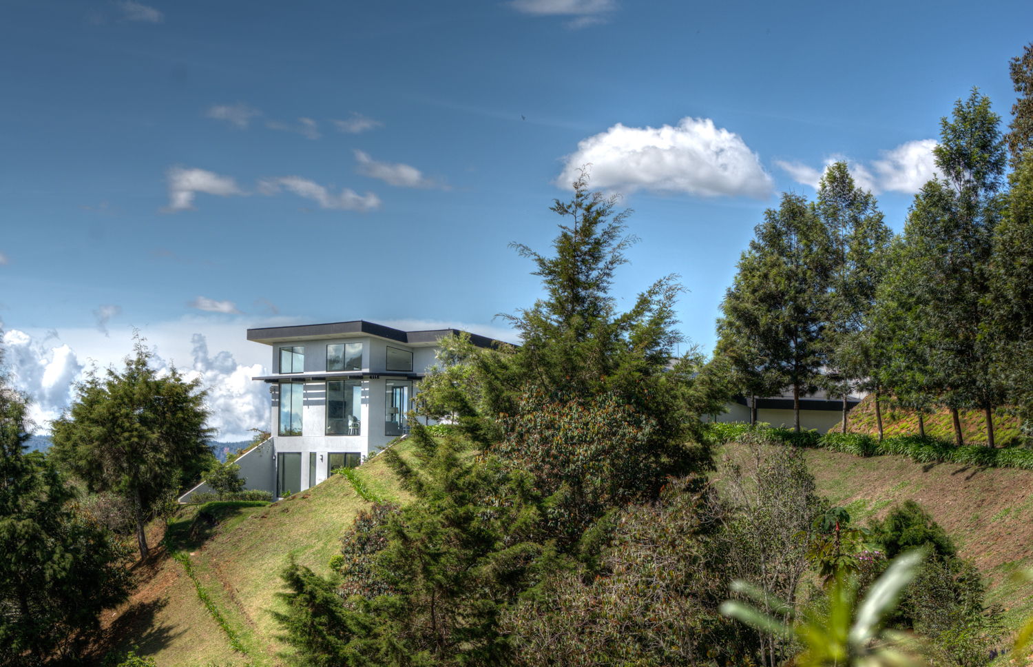 View of house from the surrounding landscape