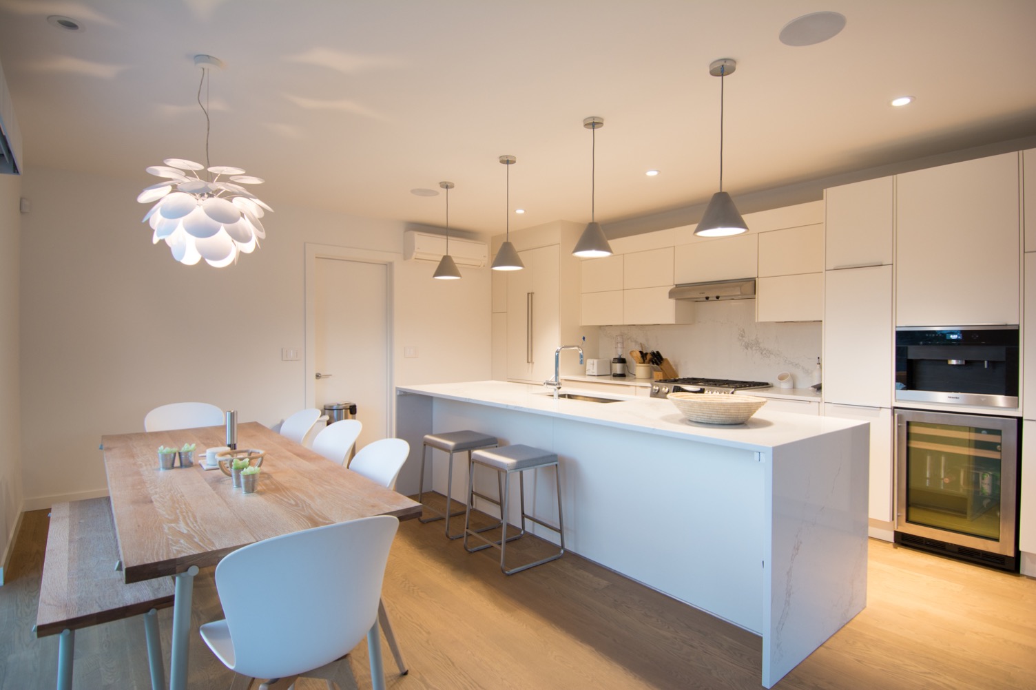 Dining room and kitchen