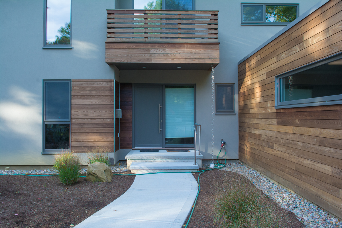 Front walk and Unilux front door.