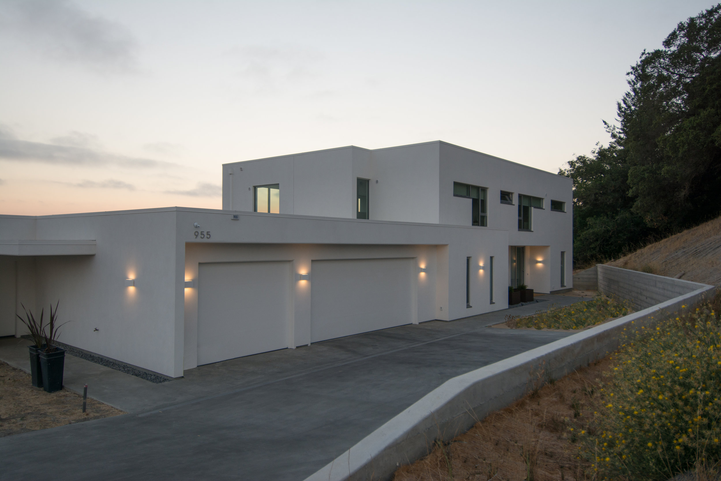 Driveway at night