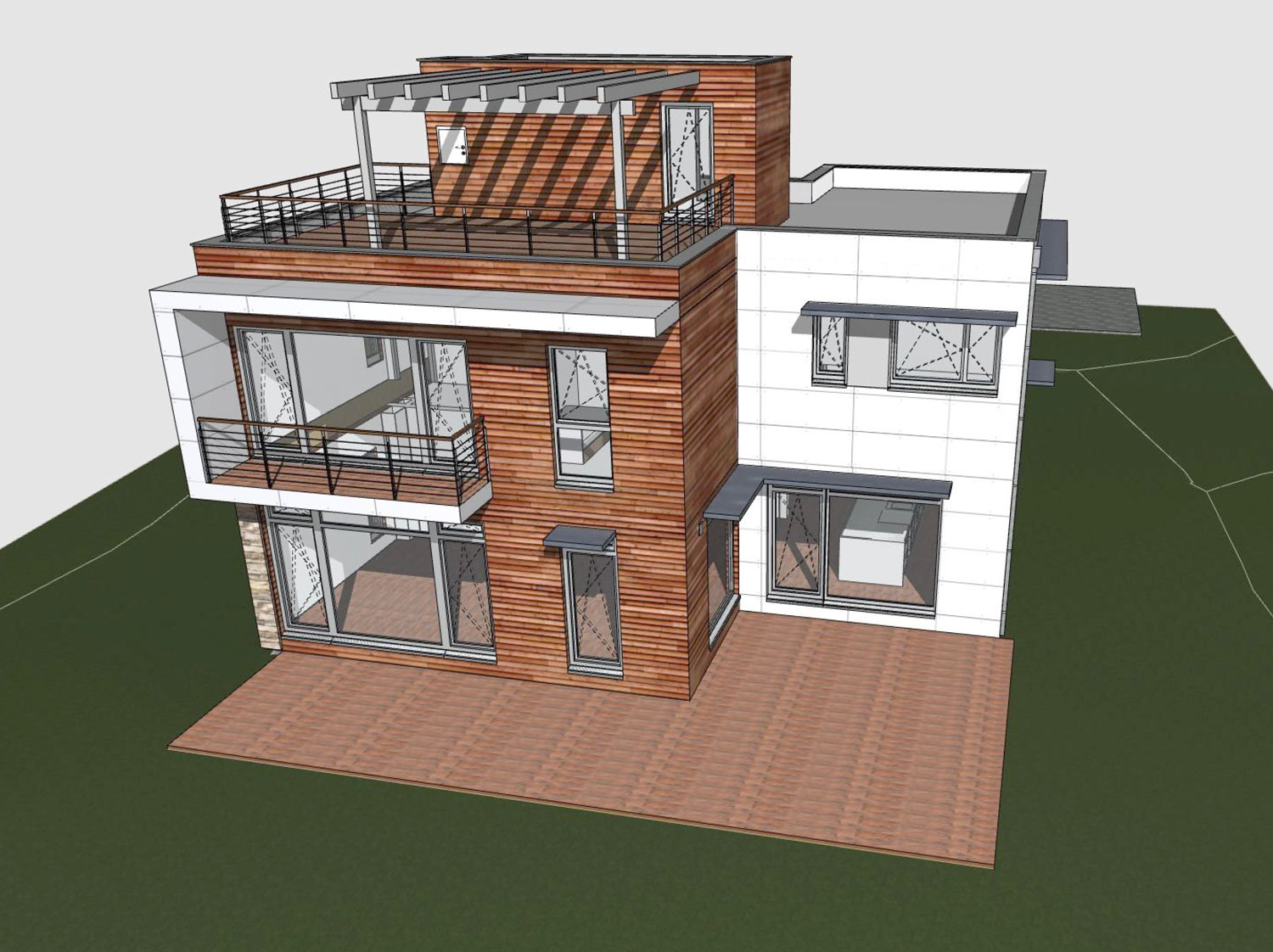 A variation with a roof deck