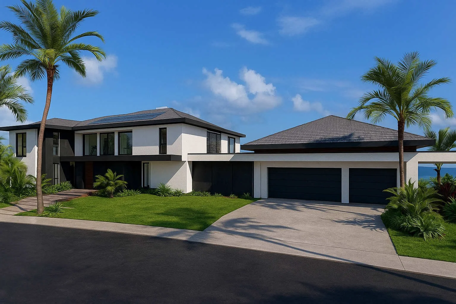 Street view of this waterfront home