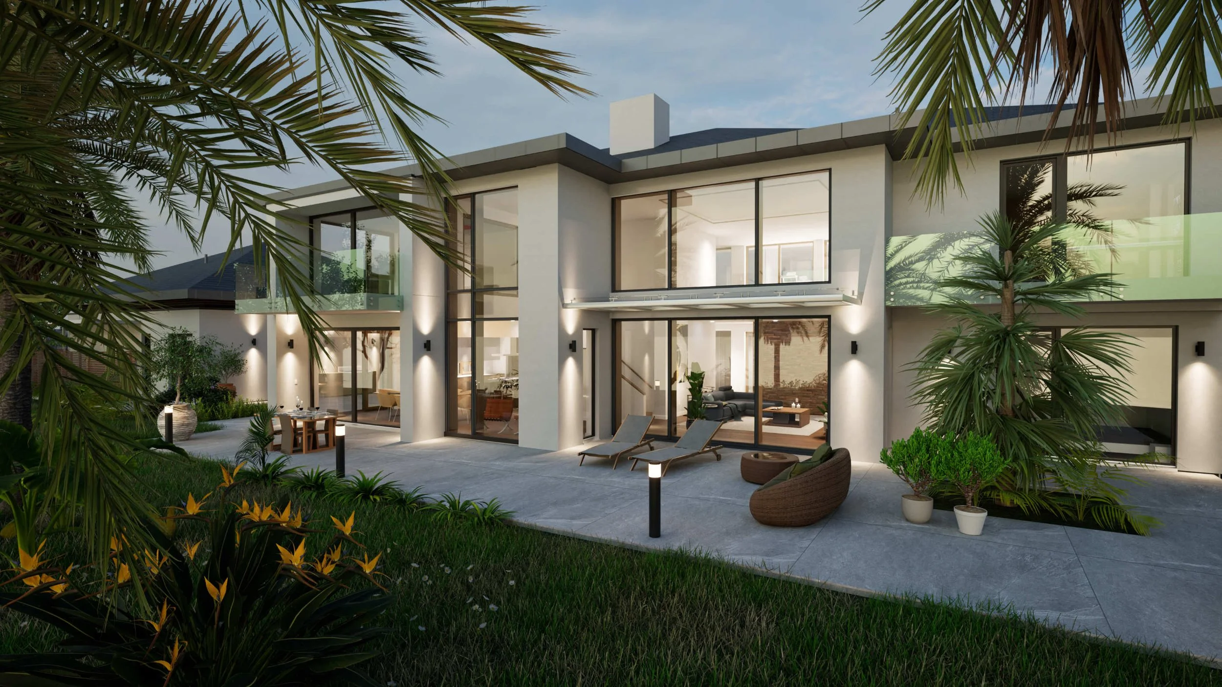 The rear of the house facing the ocean