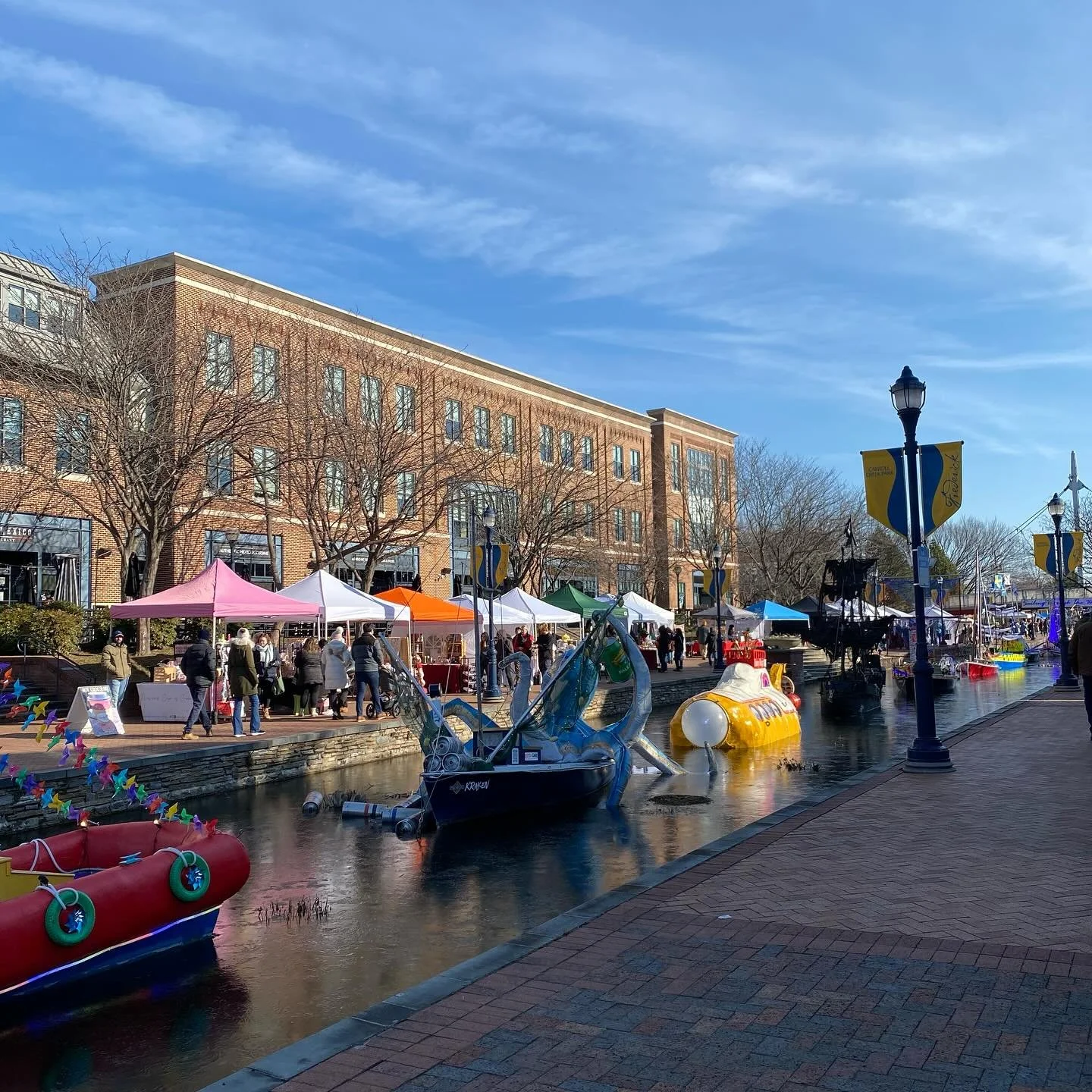 It&rsquo;s lovely on Carroll Creek today! Love to see you here! The holiday market goes until 4pm!