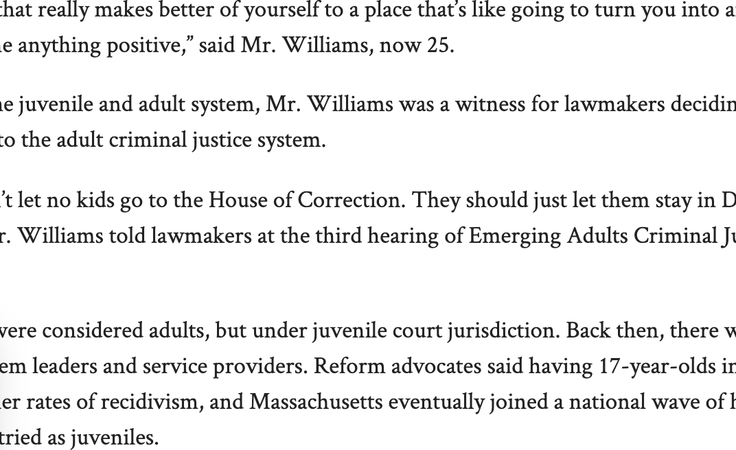 The Unforseen Directions of Raising Juvenile Court Ages in Massachusetts