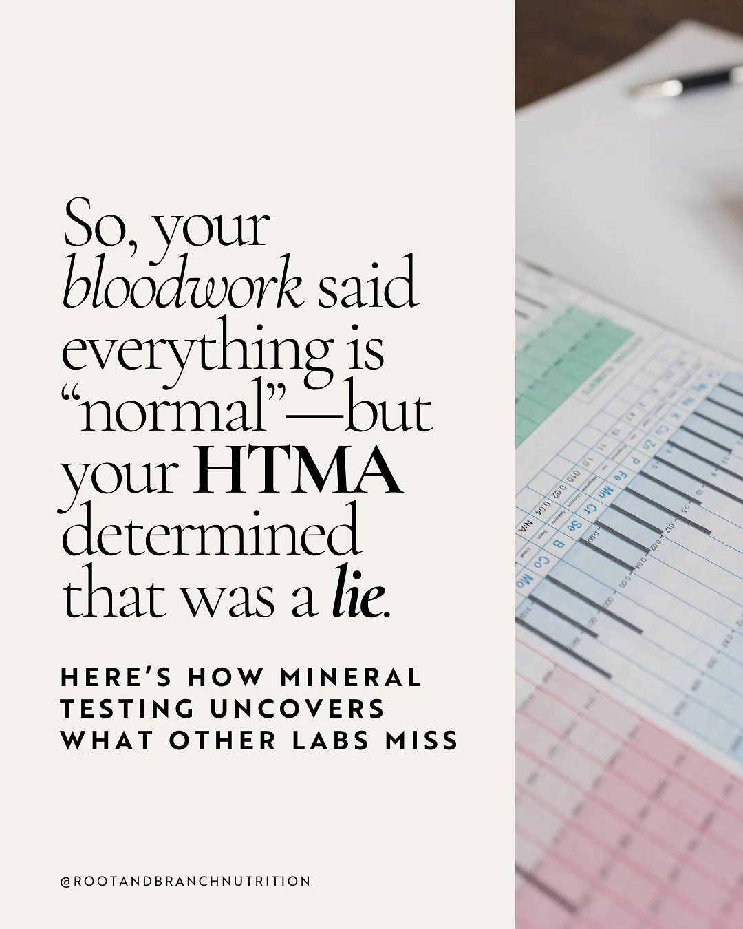 Bloodwork&rsquo;s &ldquo;normal&rdquo; but you feel like 💩?&thinsp;
&thinsp;
Because those labs aren&rsquo;t designed to detect dysfunction. They&rsquo;re looking for disease.&thinsp;
&thinsp;
HTMA finds imbalances that are driving your symptoms bef