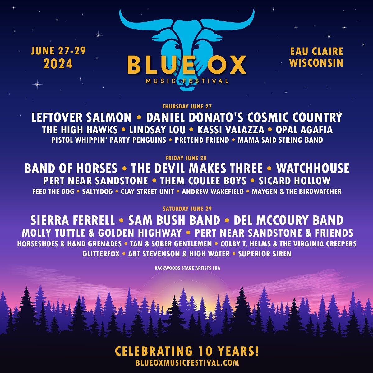 Saturday of @blueoxmusicfestival is going to be 🔥 We perform at 1pm on the Saloon Stage 🧜&zwj;♀️ Three day and single day tickets available now ✨