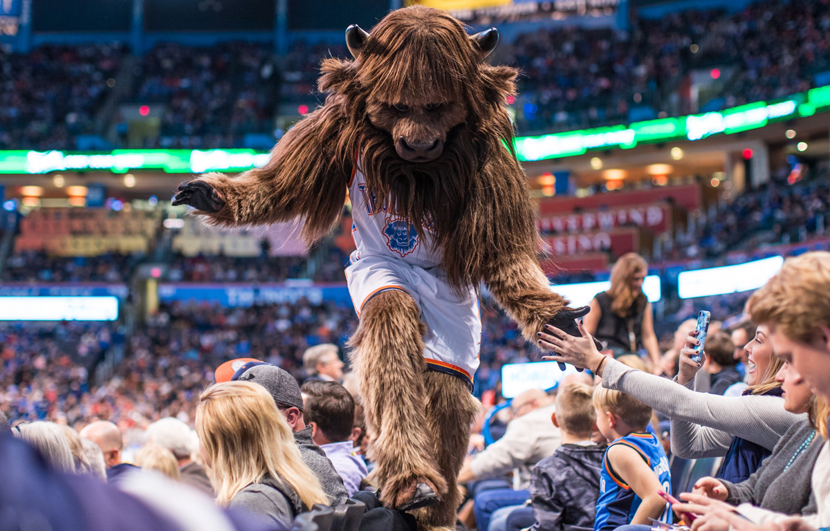 Check out high flying stunts from the #OKCThunder's mascot Rumble