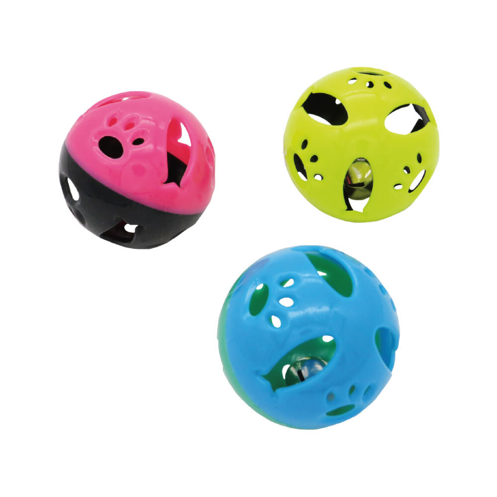 LUCKITTY Cat Plastic Ball Toys with Jingle Bell 