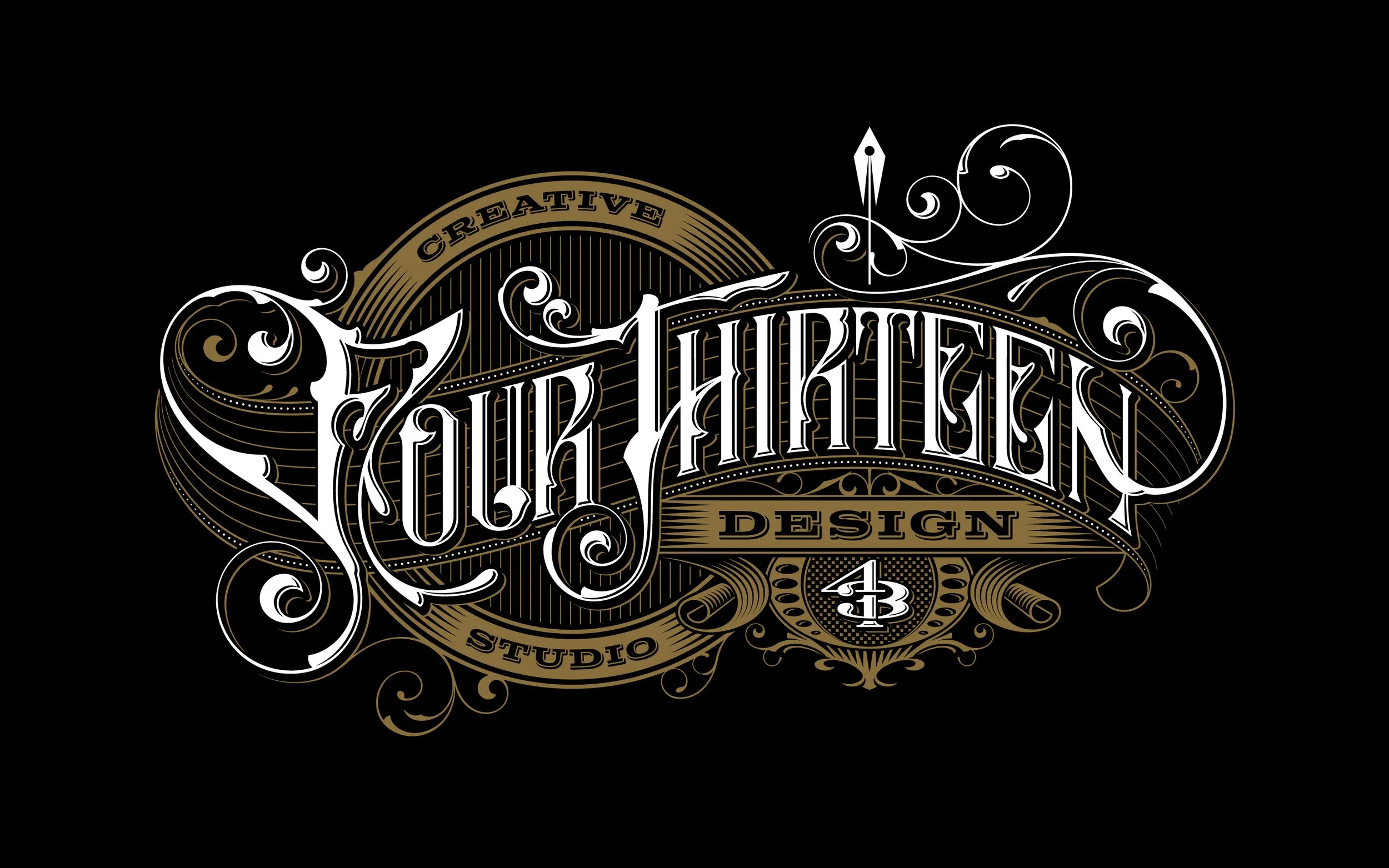 Victorian Lettering Tutorial Hand Lettering Process Four Thirteen Design Logo