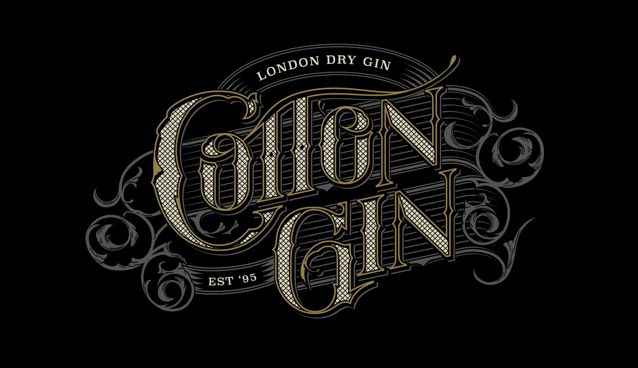 Cotton Gin spirits brand and packaging gin logo gin bottle design logo