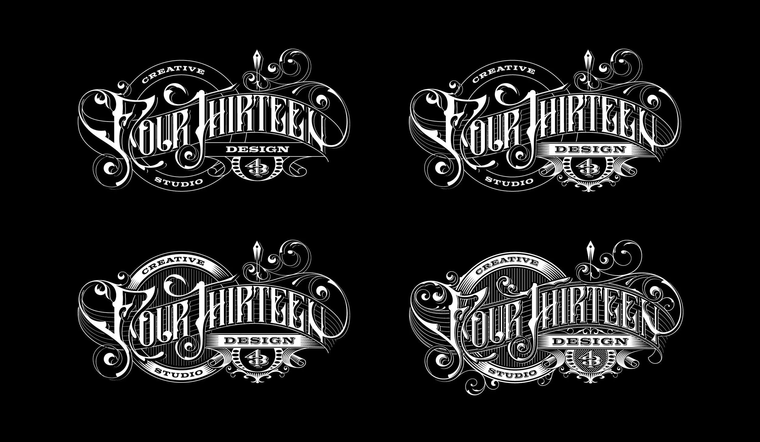 Victorian Lettering Tutorial Hand Lettering Process Four Thirteen Design Logo
