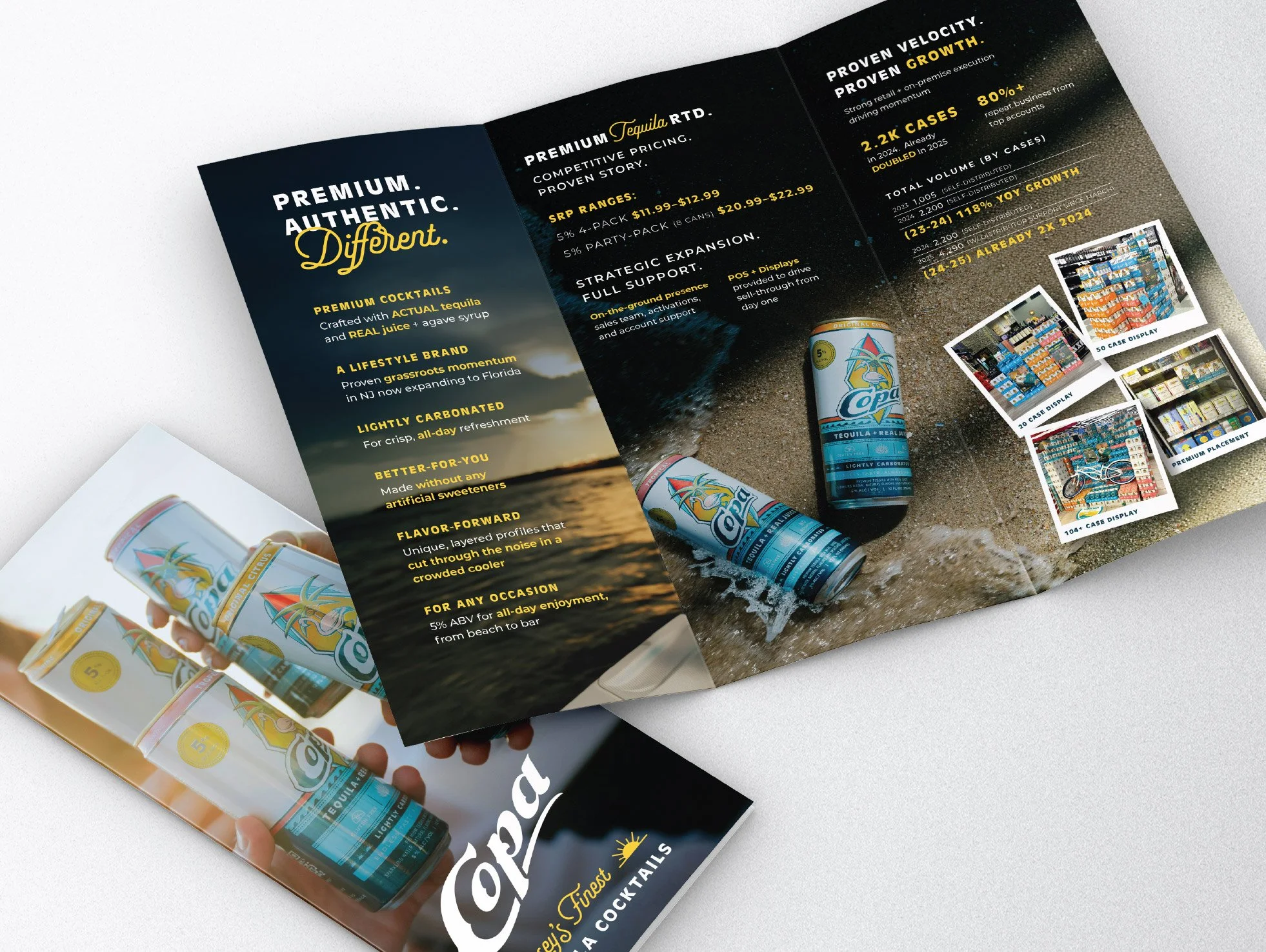 Copa Canned tequila cocktails marketing brochure