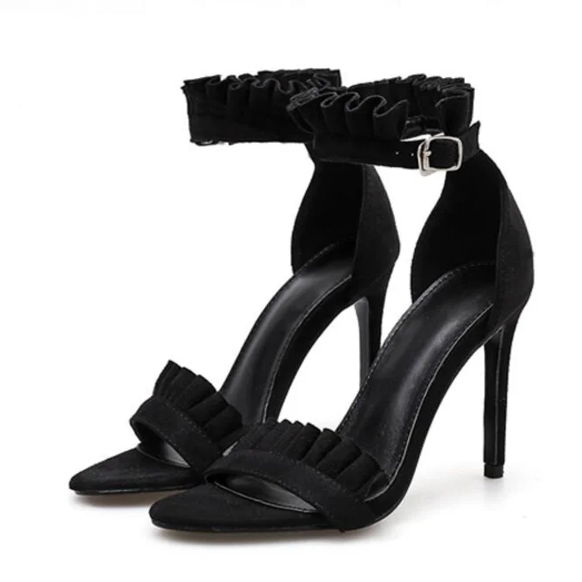 Kelly Ruffle Strap Heels