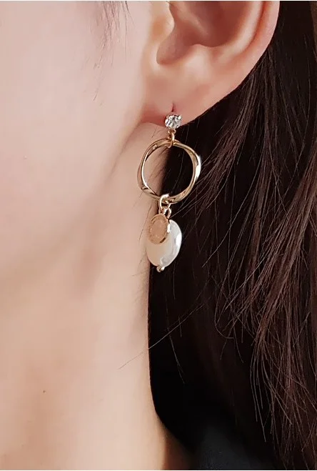 Gem Drop Hook Earring