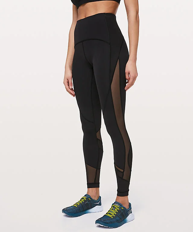 Side Mesh Contrasting Leggings