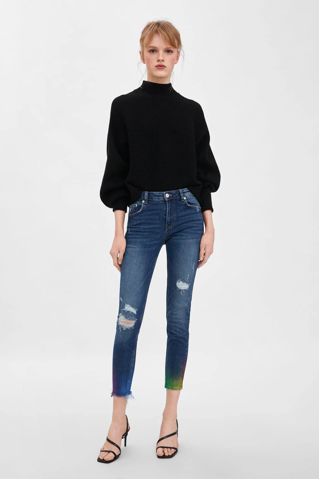 LGBT Ripped Blue Skinny