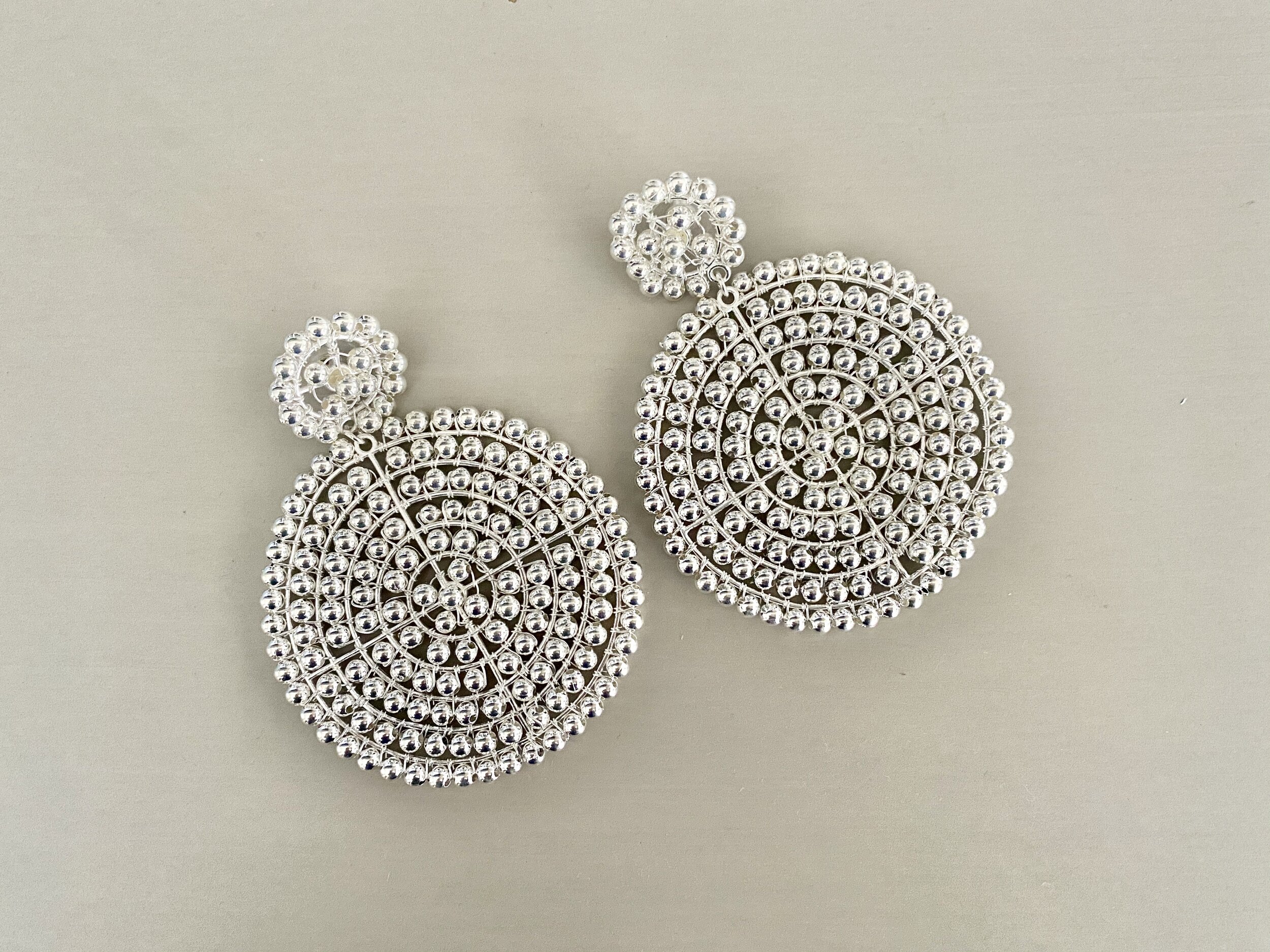 Disk Silver Earrings