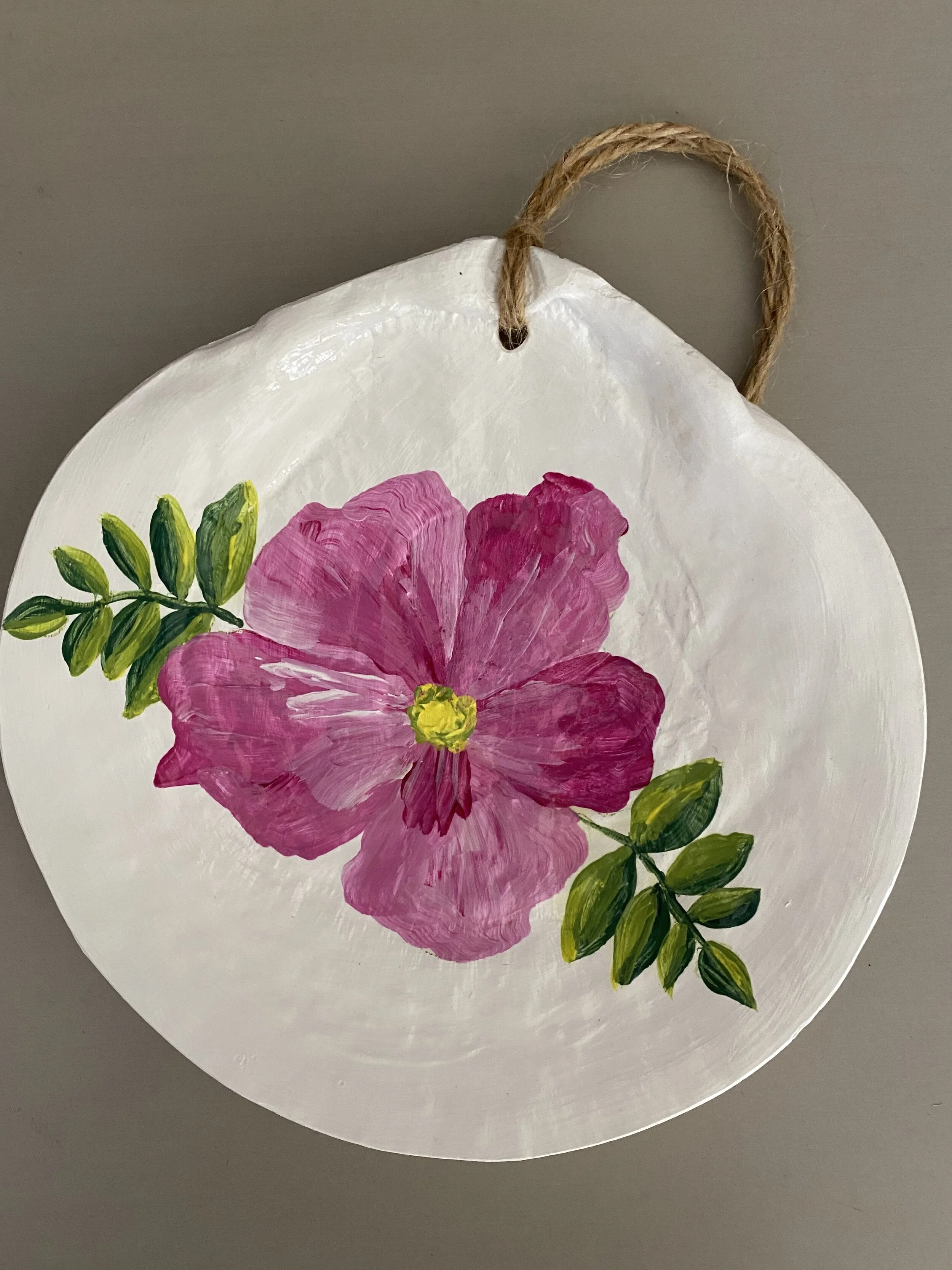 Rosa Rugosa Shell Ornament