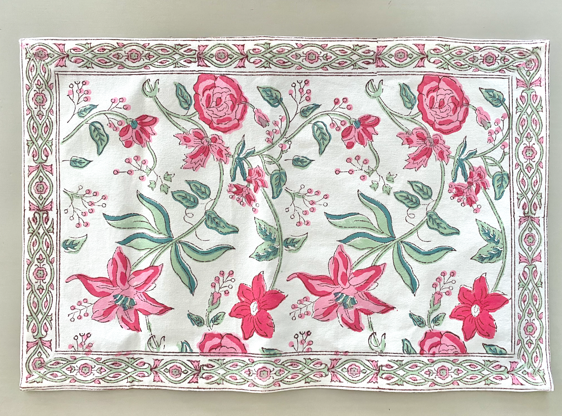 Mistletoe Rose - Canvas Cotton Placemats (Set of 4)