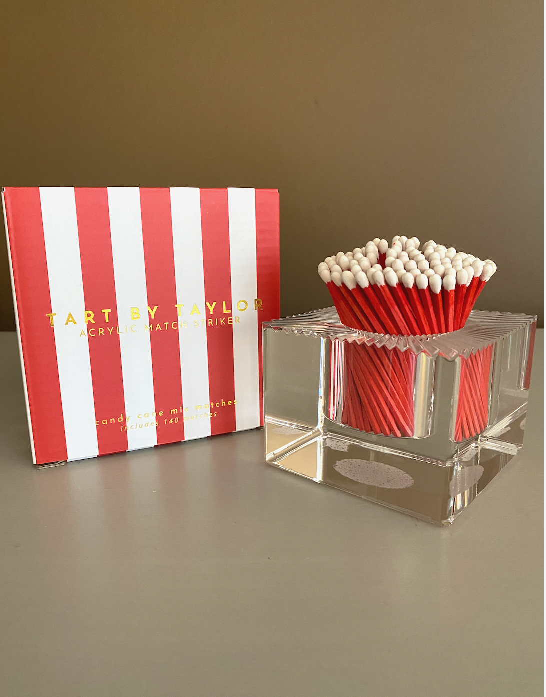 Tart By Taylor Square Match Striker | Candy Cane Matches