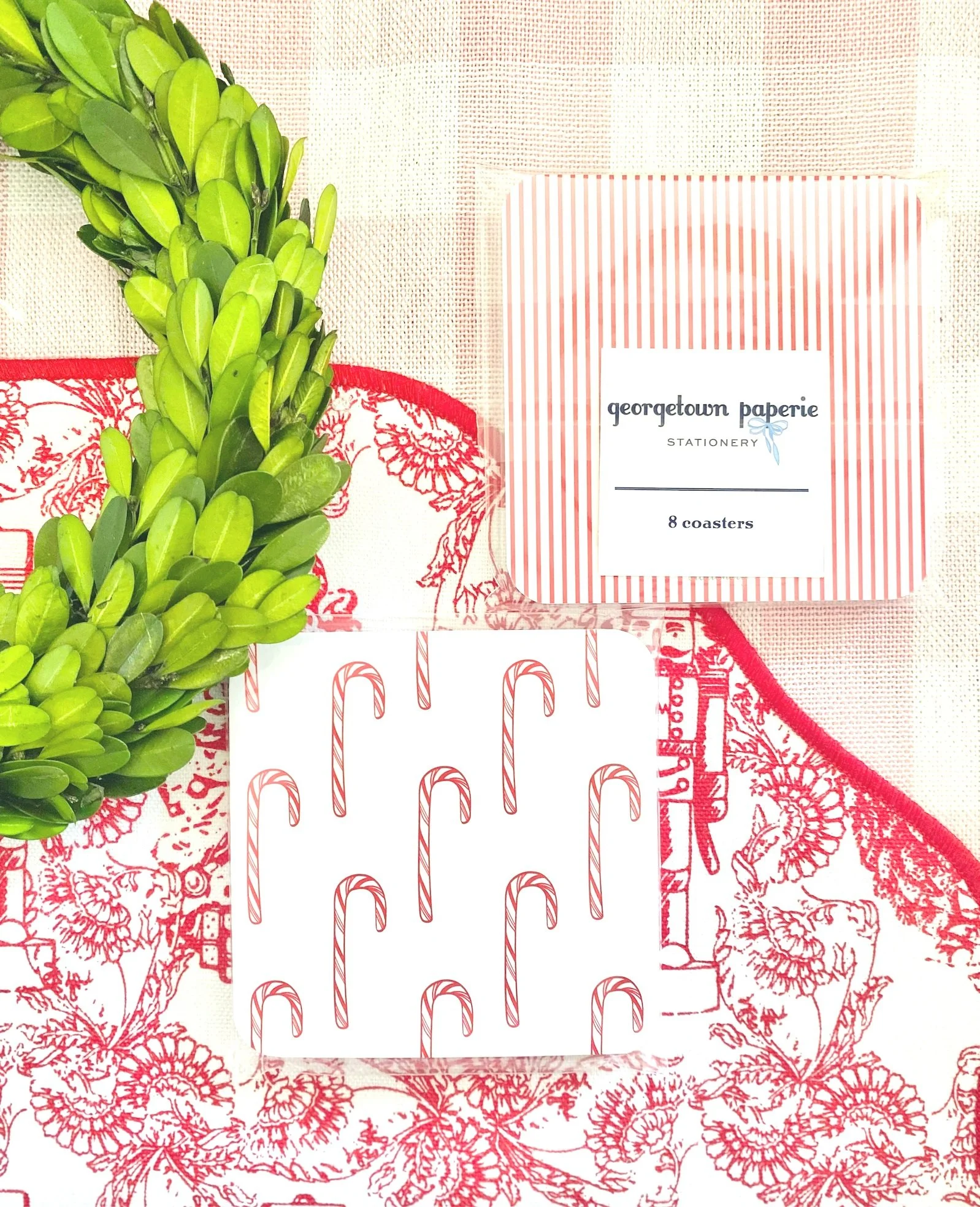 Georgetown Paperie Candy Cane Paper Coasters