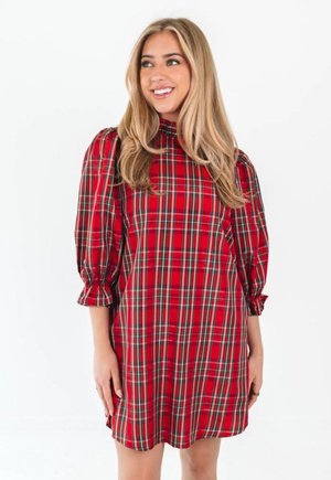 long sleeve red bow dress Long Sleeve Mini Dress With Bow Detail