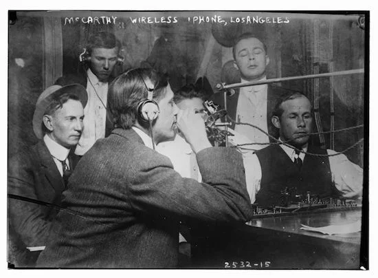 Photo showing the “McCarthy Wireless ’phone” circa 1910-15 (Library of Congress)