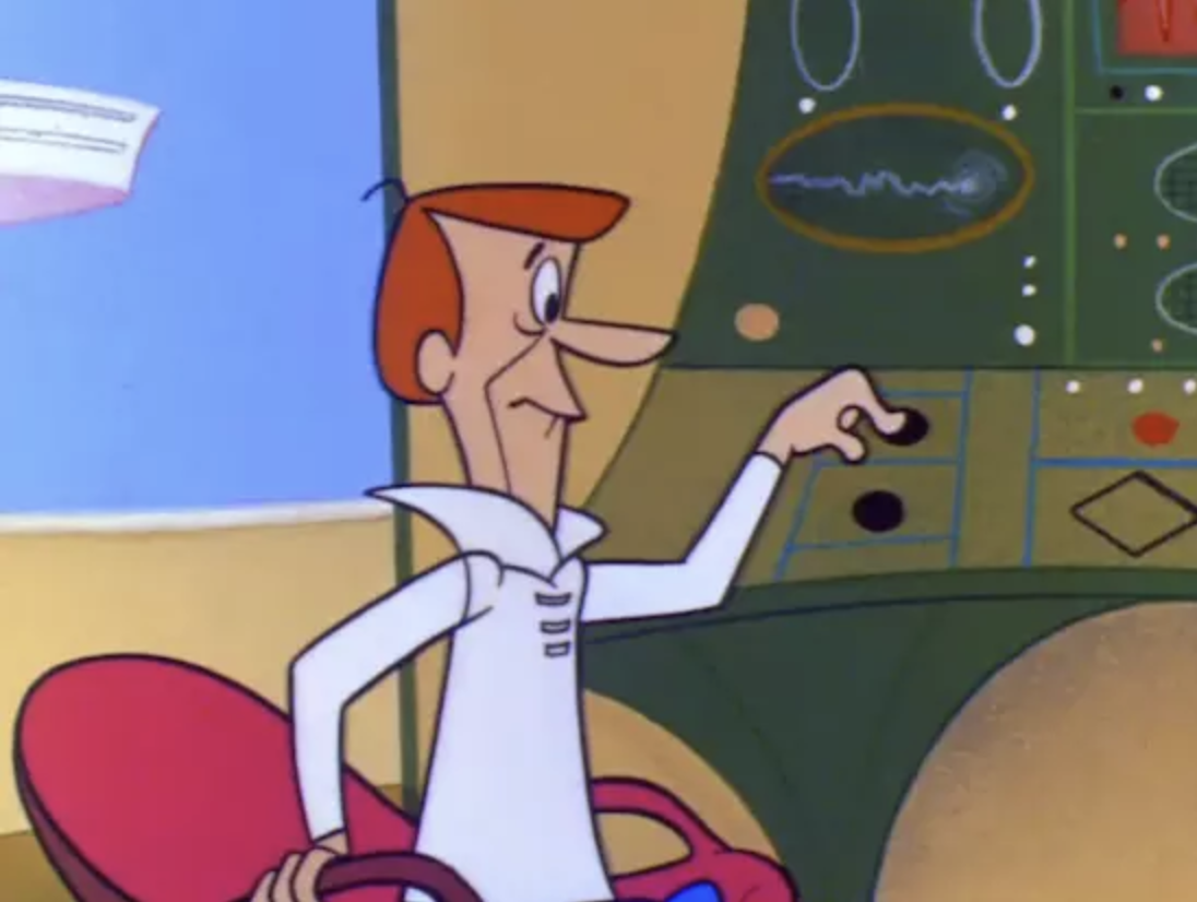 George Jetson's push-button world of leisure (from the first episode of The Jetsons in 1962)