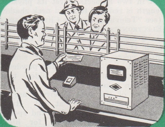 Blank clerk compares the signature on a check to the signature on file, transmitted from the back