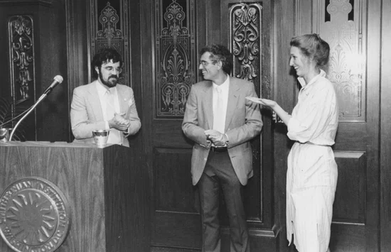 Brian Horrigan (left) and Joseph Corn (middle) and unknown
