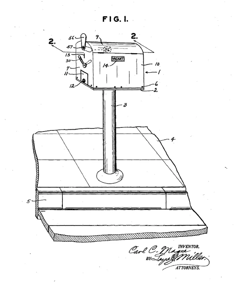 Patent of Magee's 1932 parking meter from Google Patents