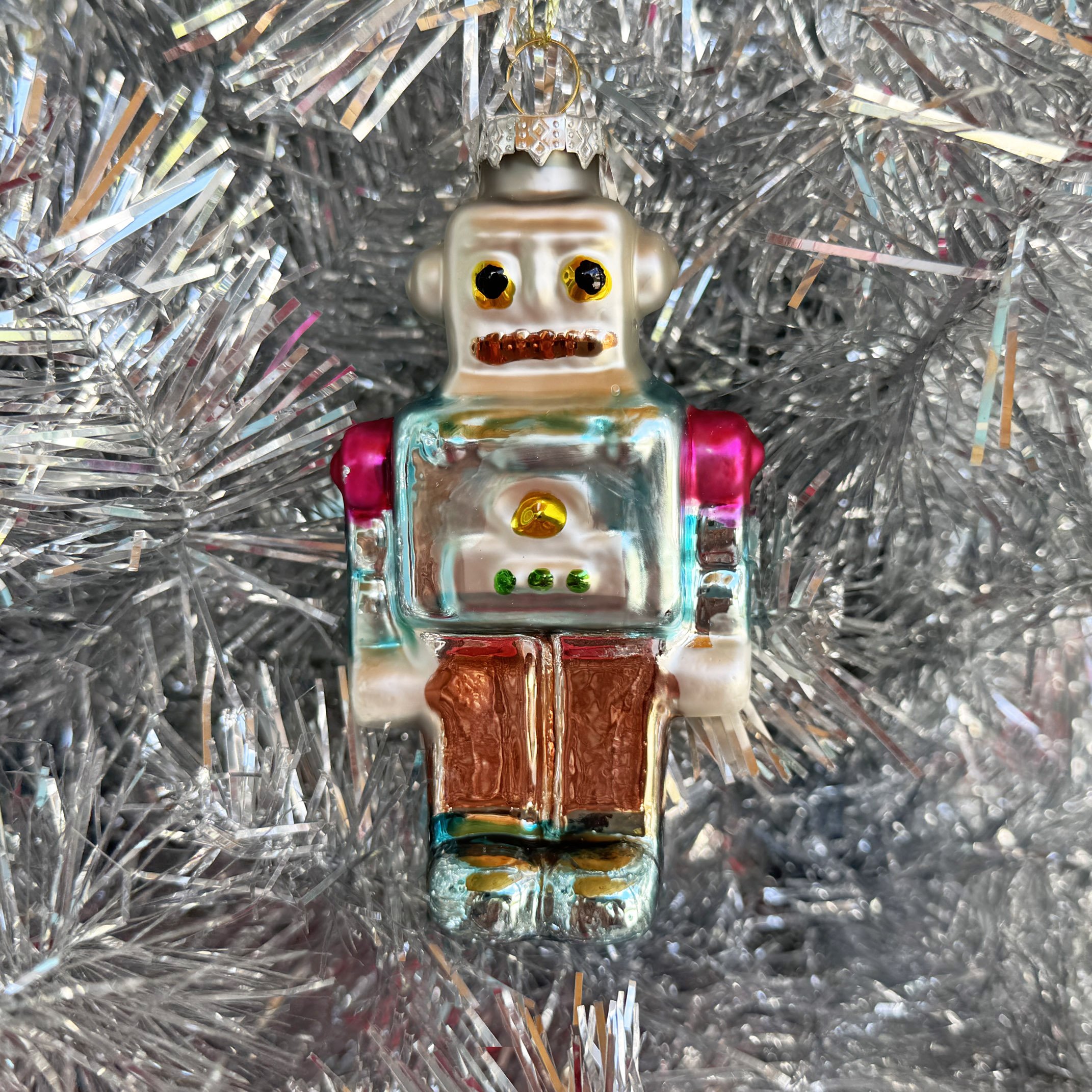 IMG_5707 Blue Robot Christmas Ornaments Retro Handmade - Chive.jpg