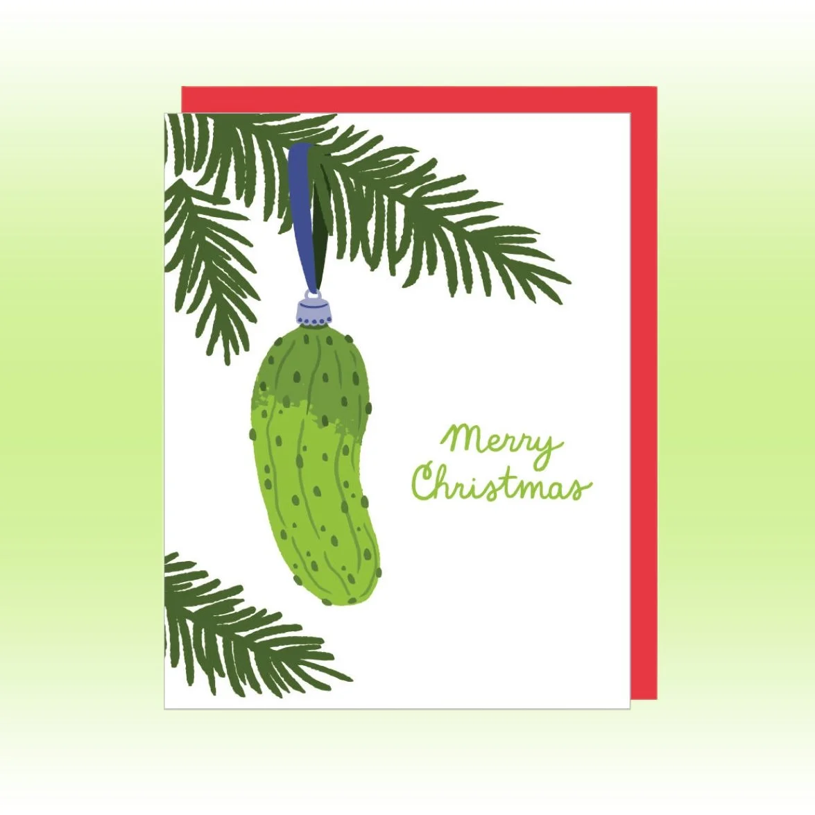 Pickle Ornament Christmas Card - Smudge Ink.jpg
